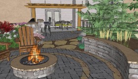 Custom 3D Landscape Firepit Design Minneapolis