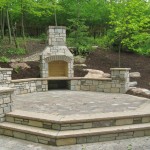 Backyard Outdoor Paver Fireplace